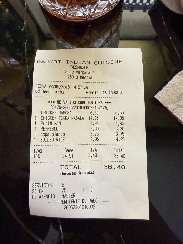 Rajkot Indian Cuisine | Nueva Apertura: carta, precios orientativos y experiencia real, imagen 1